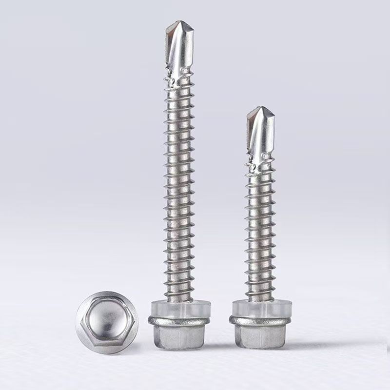 برغي نقر برأس سداسي مطلي بالزنك الأصفر Sds Tornillo مع غسالة مطاطية