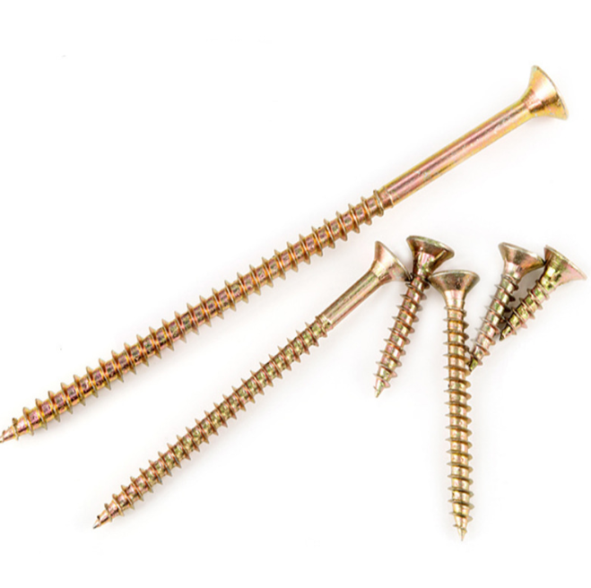 Yellow Zinc Stainless Steel Countersunk Head Chipboard Self-tapping Self Drilling Wood Screws