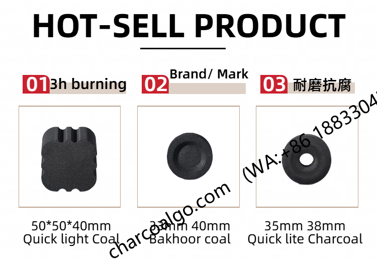 50 Quick-burning Charcoal, Non-porous Round Black Discs AA503-SBQ