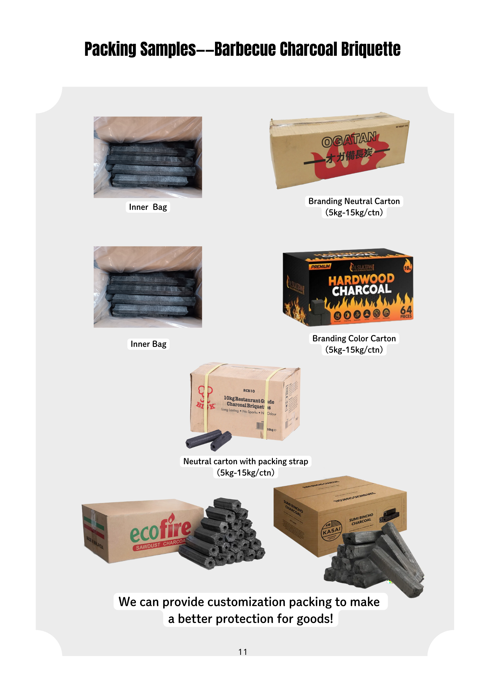 Charbon de pin hexagonal - Charbon mécanique pour barbecue