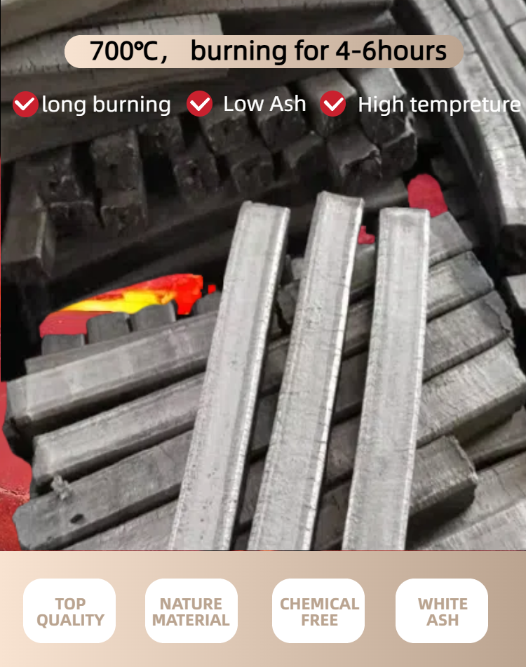 Charbon de pin rectangulaire - Charbon mécanisé pour barbecue