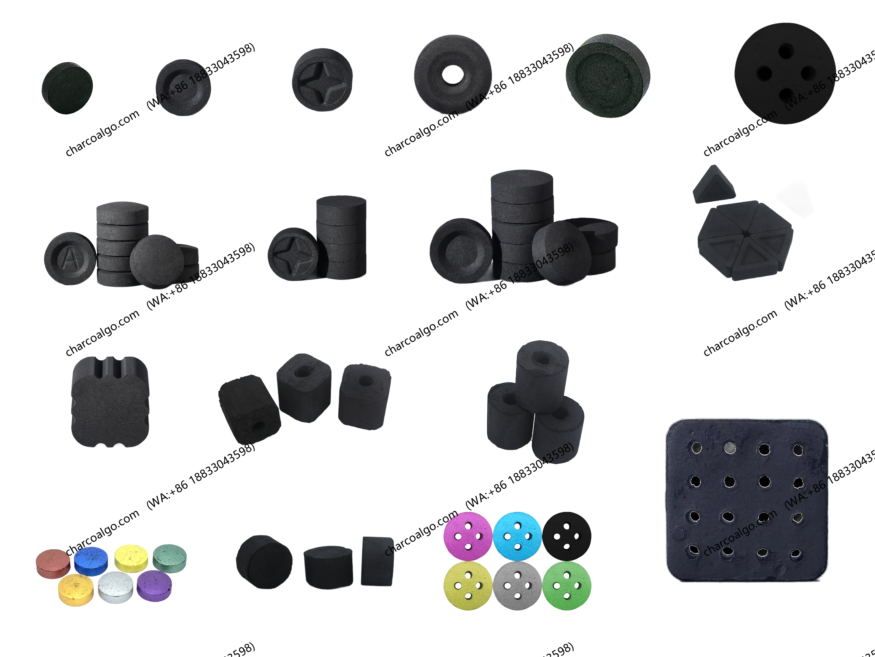 50 Quick-burning Charcoal, Non-porous Round Black Discs AA503-SBQ