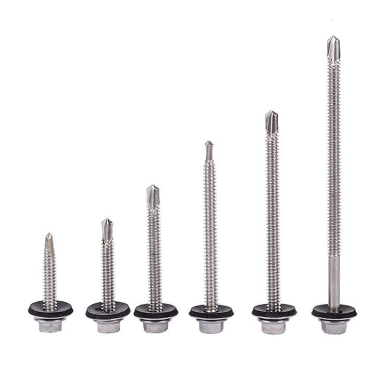 برغي سداسي ذاتي الحفر بنظام القياس المتري من الفولاذ الكربوني والفولاذ المقاوم للصدأ والصلب من الفئة 4